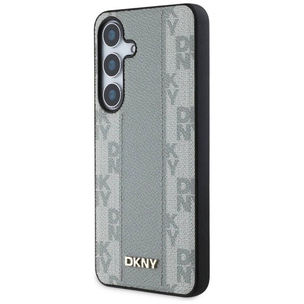 DKNY Leather Checkered Pattern MagSafe-Hülle Samsung Galaxy S25 Taupe