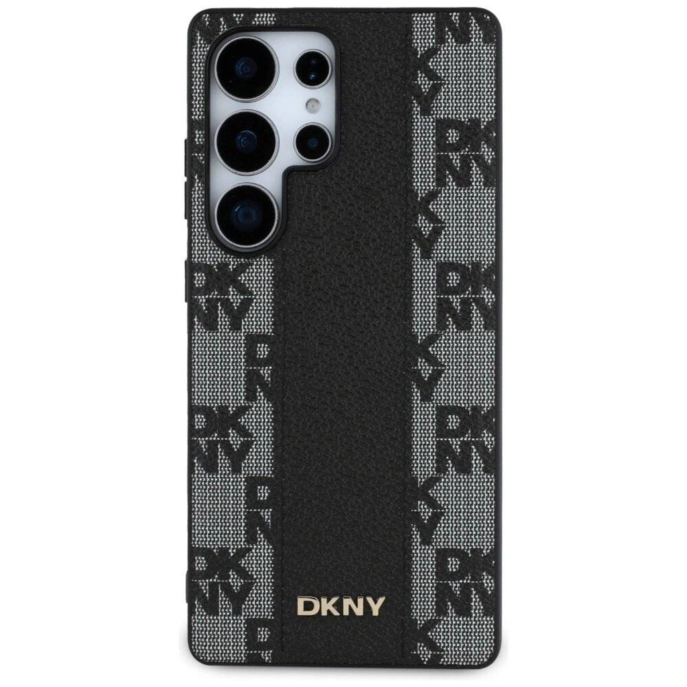 DKNY Leather Checkered Pattern MagSafe-Hülle Samsung Galaxy S25 Ultra schwarz