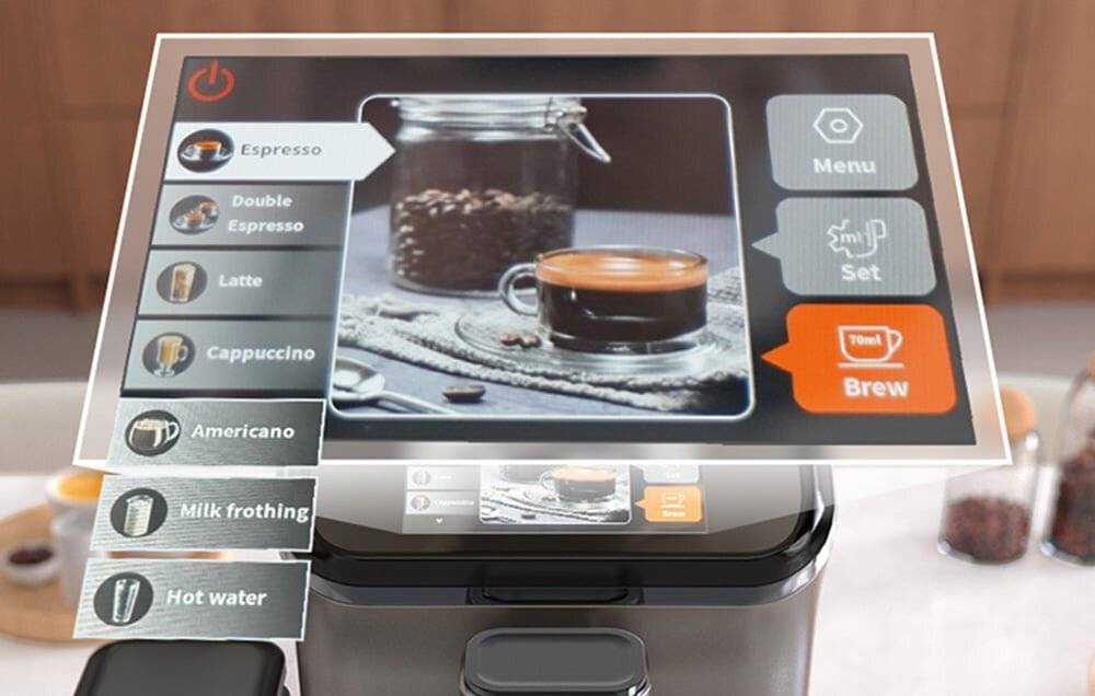 HiBREW H16 Kaffeevollautomat 20 Bar mit Mahlwerk & Milchaufschäumer, Dualboiler, 6 Getränke