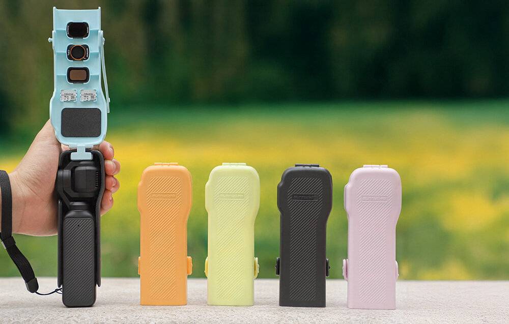 Sunnylife Schutzhülle mit Trageriemen und Umhängeband für Osmo Pocket 3 (grau)