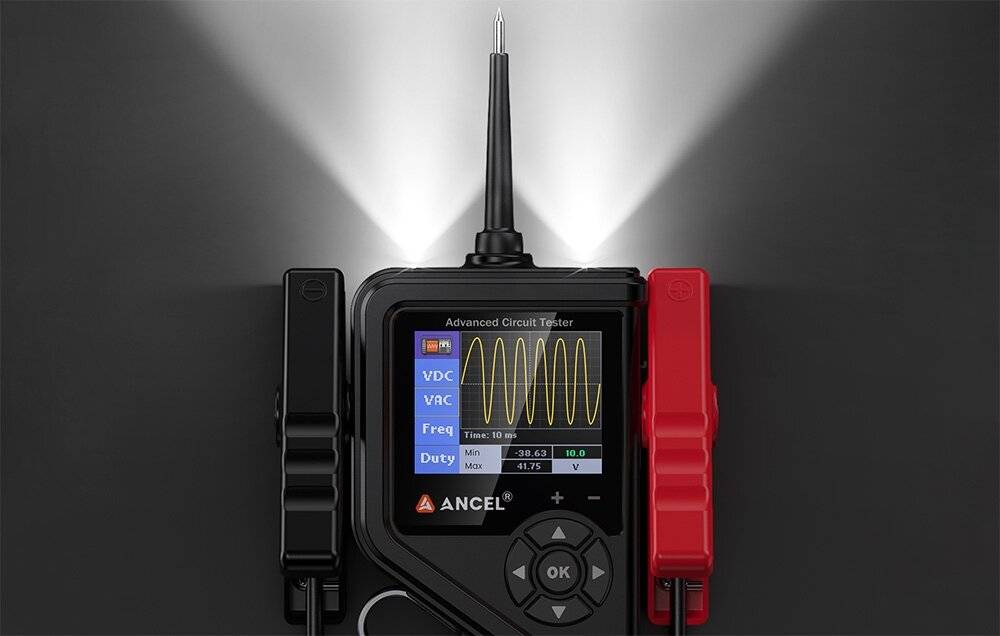 Ancel PB600 Stromkreisprüfgerät, 12-24V Diagnosesystem, 2,4 Zoll TFT-Display