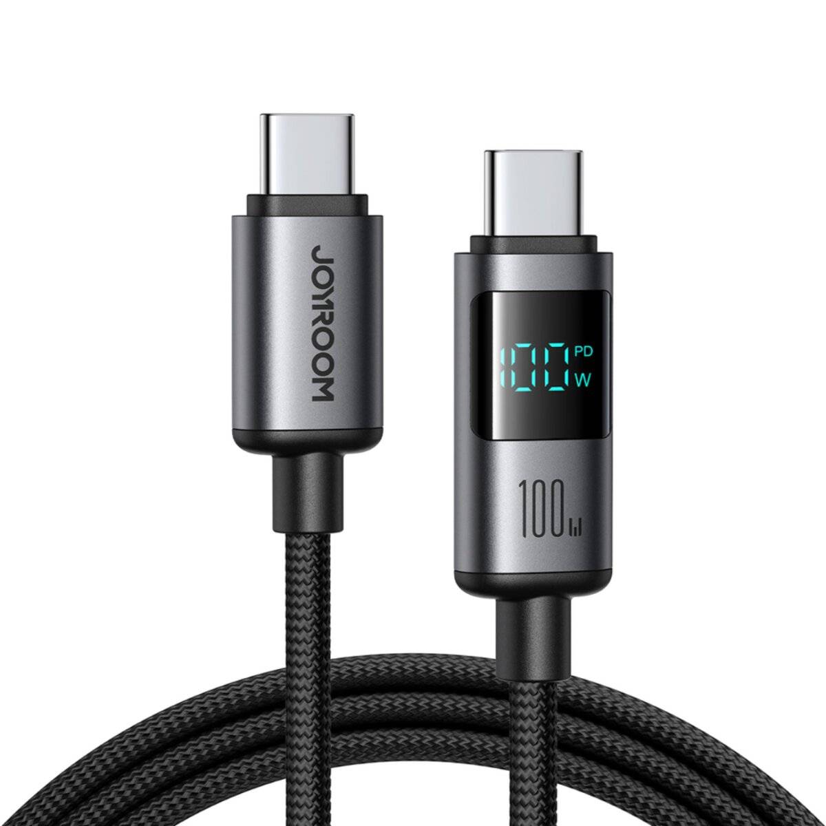 Joyroom S-A16 Pro Prism Series 100W USB-C-Kabel – USB-C Digitalanzeige 1,2 m Schwarz