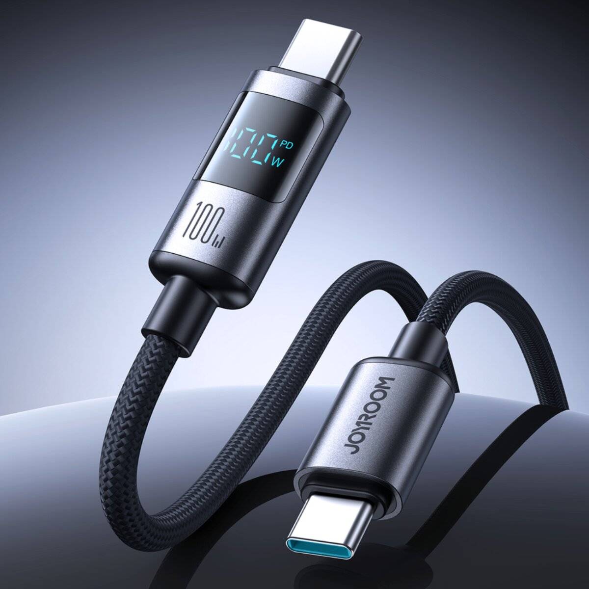 Joyroom S-A16 Pro Prism Series 100W USB-C-Kabel – USB-C Digitalanzeige 1,2 m Schwarz