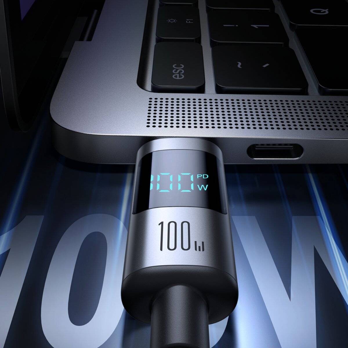 Joyroom S-A16 Pro Prism Series 100W USB-C-Kabel – USB-C Digitalanzeige 1,2 m Schwarz