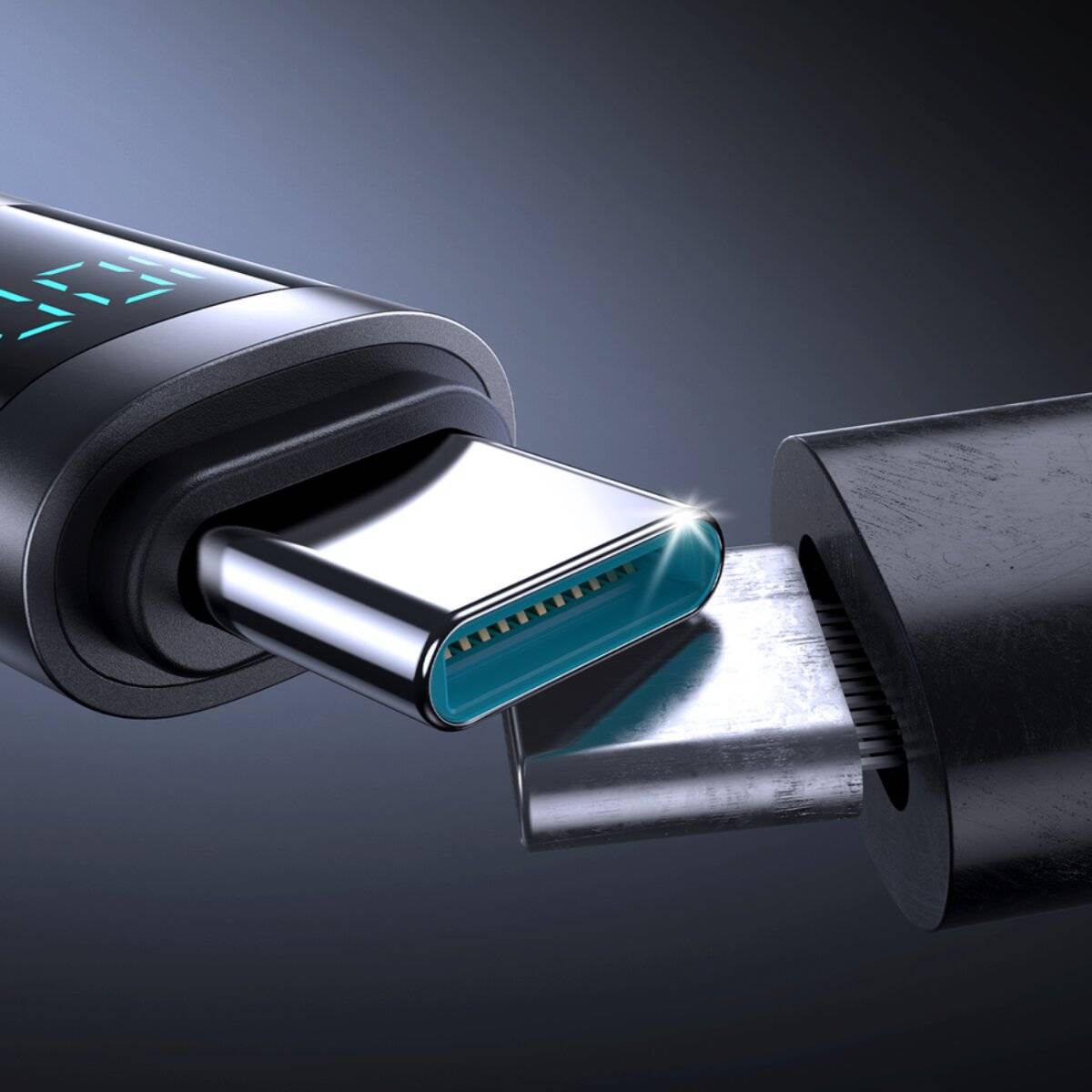 Joyroom S-A16 Pro Prism Series 100W USB-C-Kabel – USB-C Digitalanzeige 1,2 m Schwarz