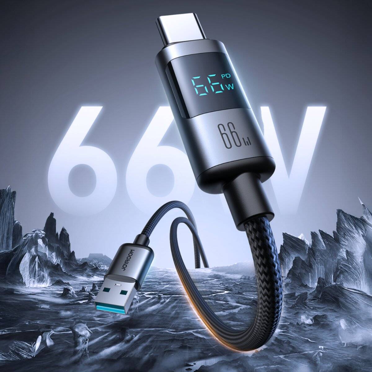 Joyroom S-A16 Pro Prism Series 66W USB-A - USB-C Kabel Display 1,2m Schwarz
