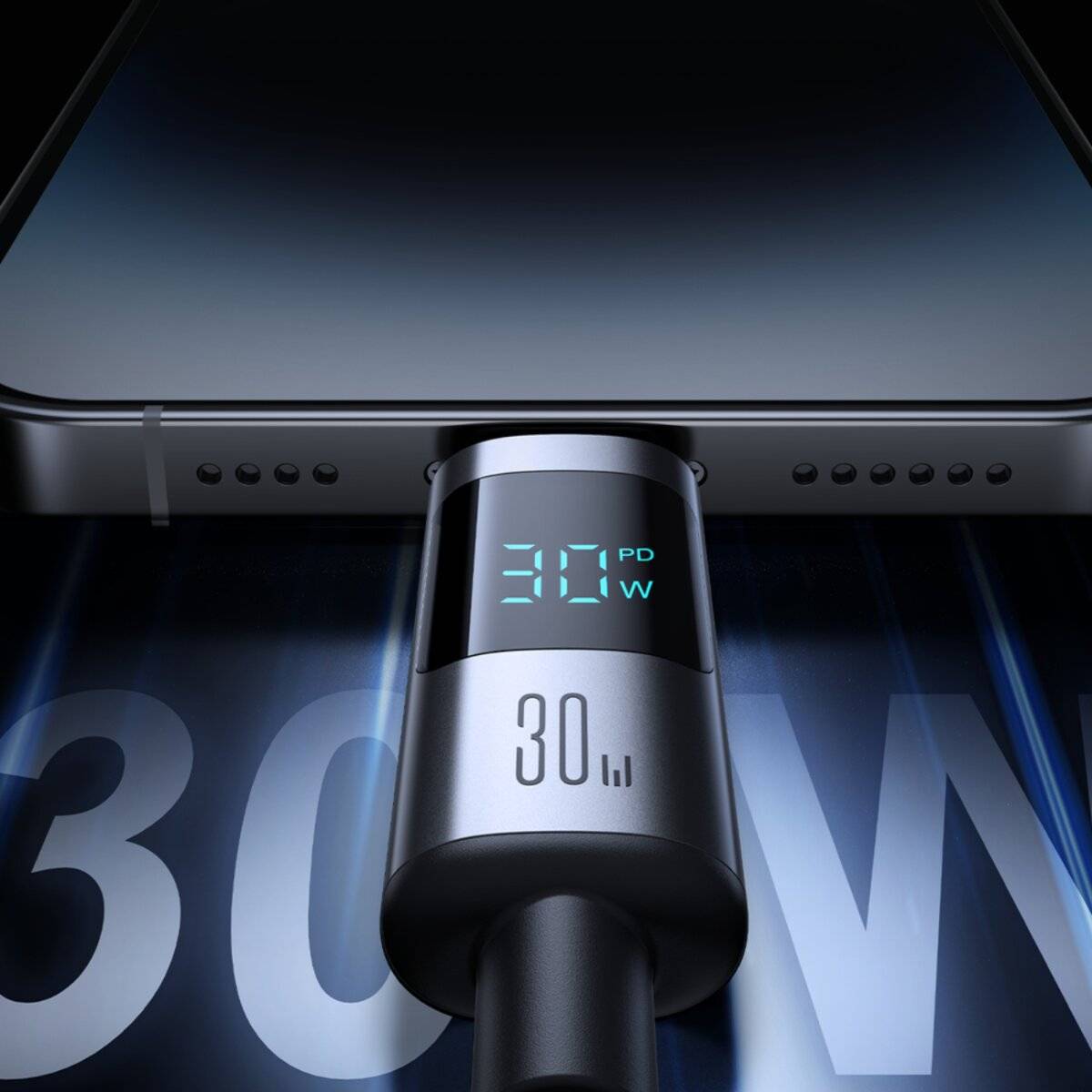 Joyroom S-A16 Pro Prism Series 30W USB-C - Lightning Kabel Display 1,2m Schwarz