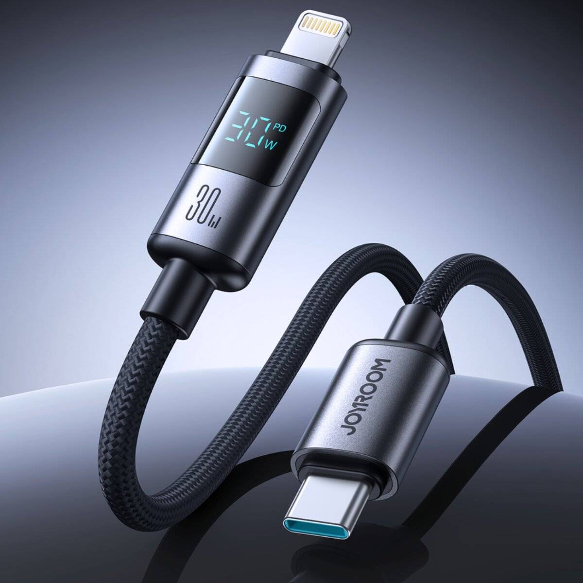 Joyroom S-A16 Pro Prism Series 30W USB-C - Lightning Kabel Display 1,2m Schwarz