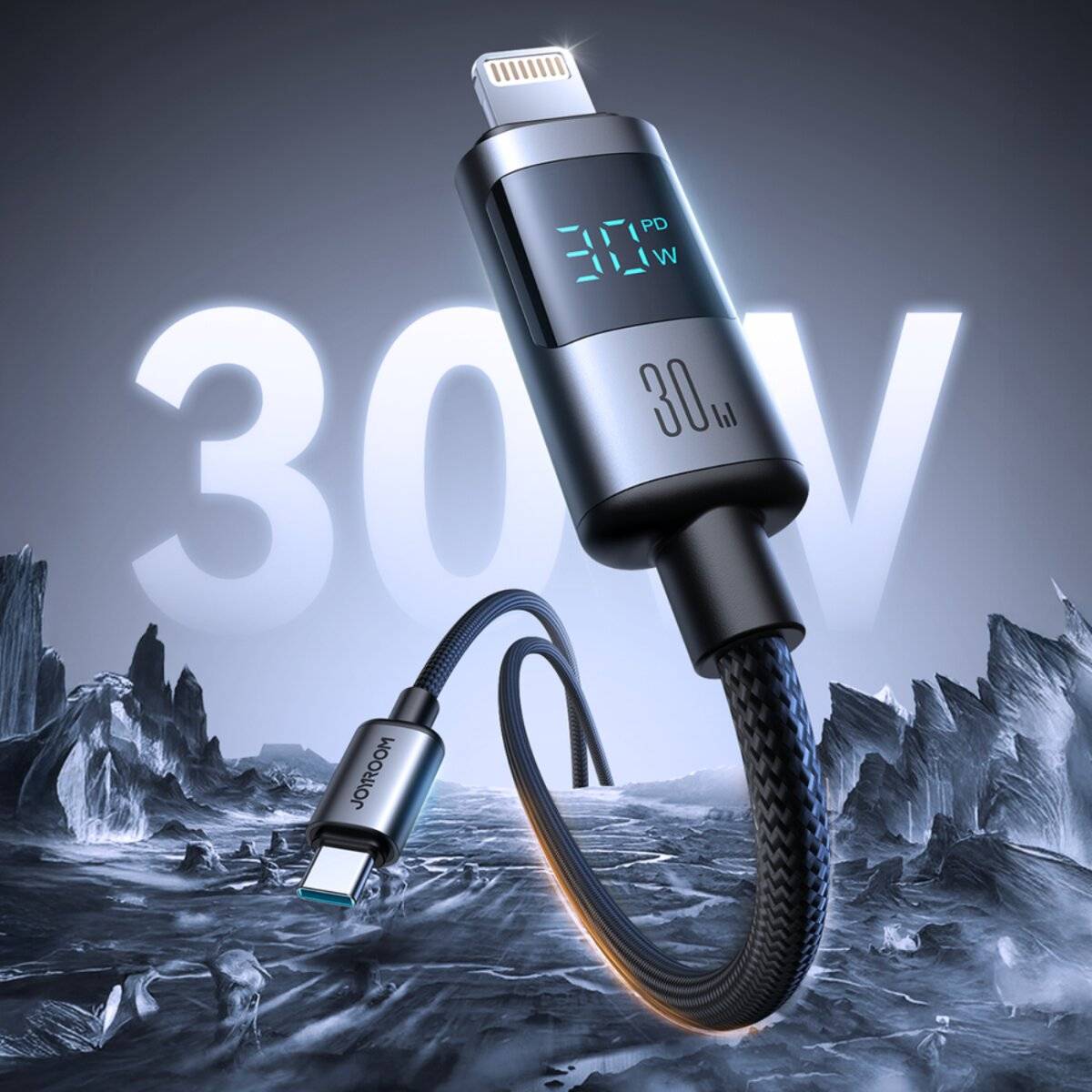 Joyroom S-A16 Pro Prism Series 30W USB-C - Lightning Kabel Display 1,2m Schwarz