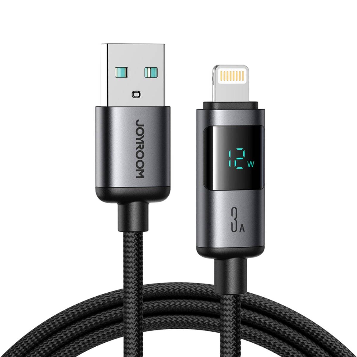 Joyroom S-A16 Pro Prism Series 3A USB-A - Lightning Kabel Display 1,2 m Schwarz