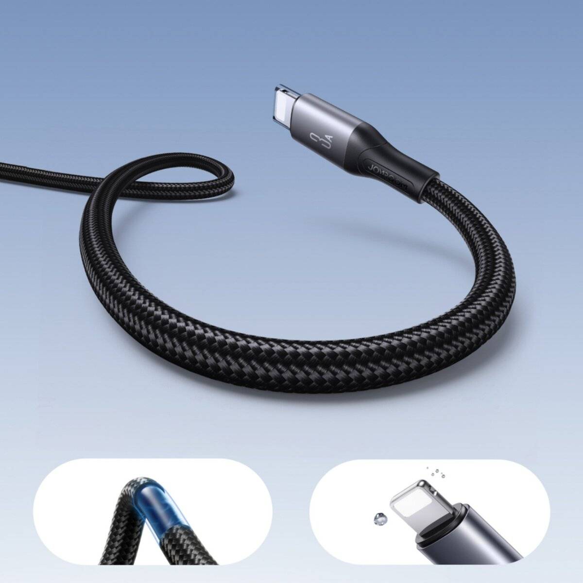 Joyroom S-A28 Flash Series 3A USB-A - USB-C Kabel 2m schwarz