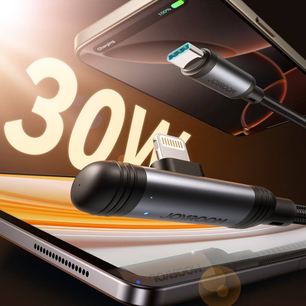 Joyroom S-A56 EnjoyX Series 90° USB-C - Lightning Kabel 30W 1,2m schwarz
