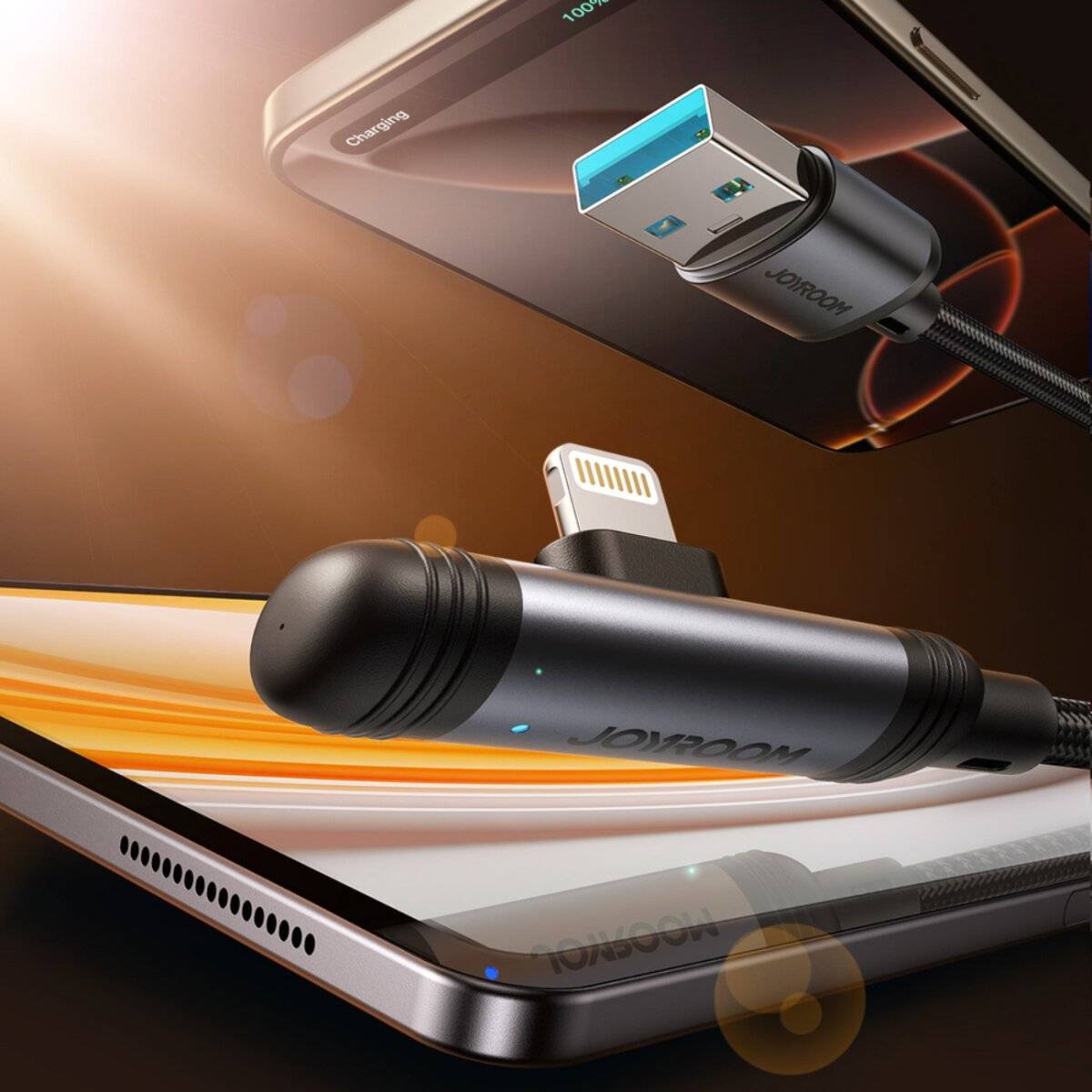 Joyroom S-A56 EnjoyX Series 90° USB-A - Lightning 3A Kabel 1,2m schwarz
