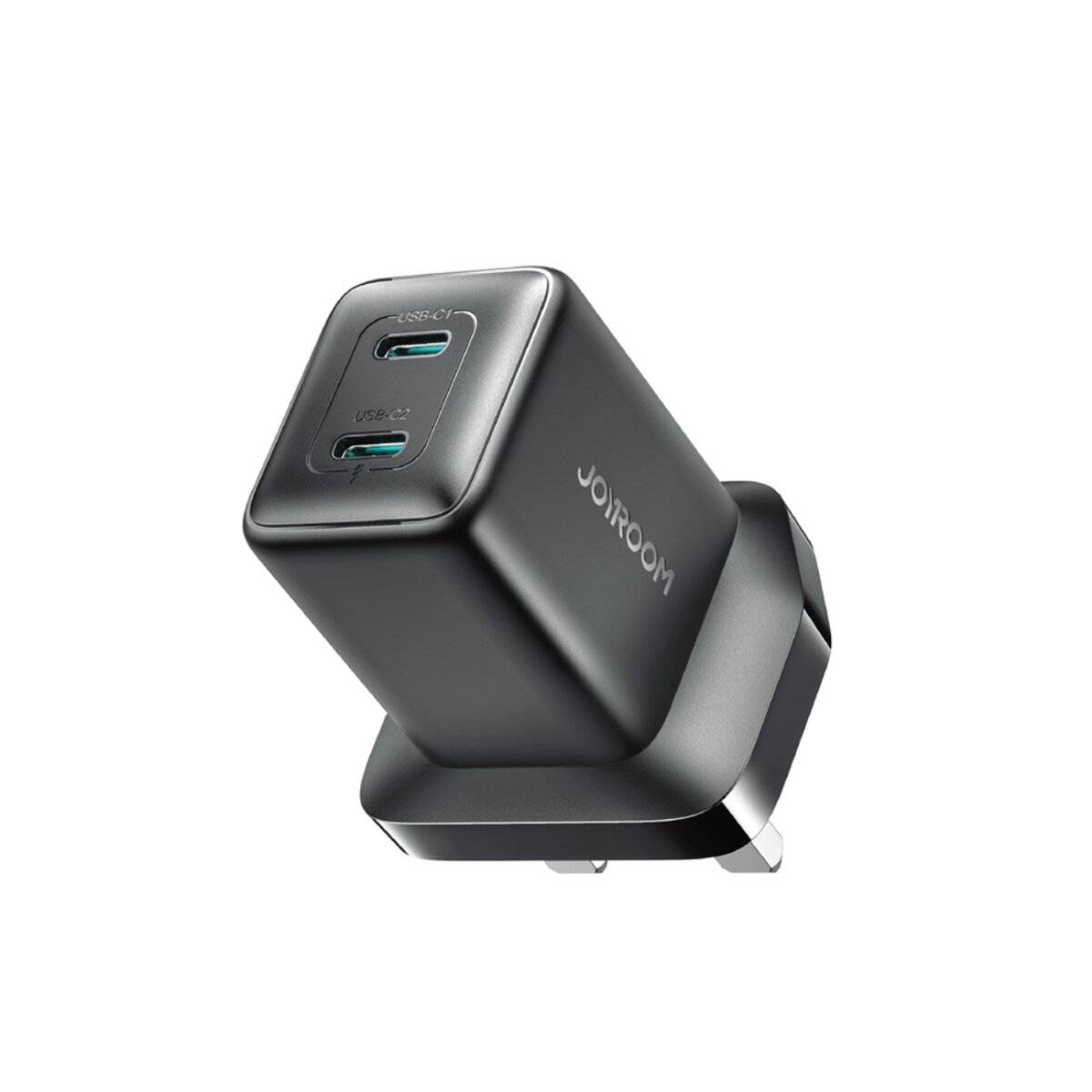 Joyroom JR-TCG17 45W 2 x USB-C Wandladegerät UK-Stecker - schwarz