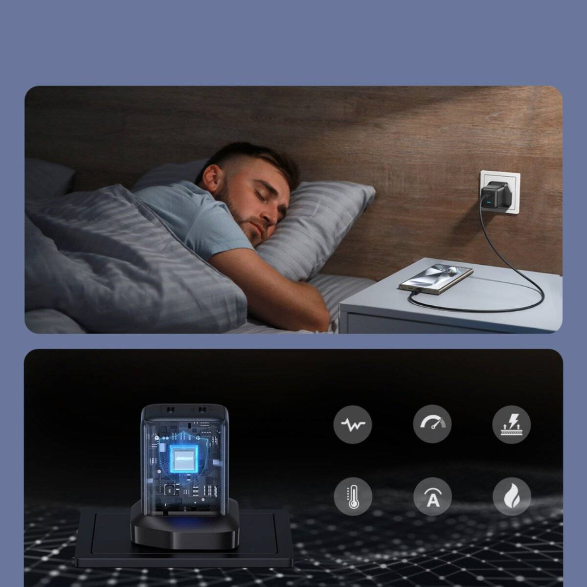 Joyroom JR-TCG17 45W 2 x USB-C Wandladegerät UK-Stecker - schwarz
