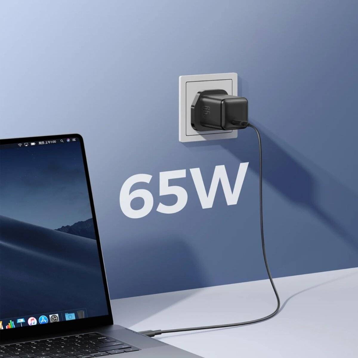 Joyroom JR-TCG18 65W Wandladegerät 1 x USB-C (UK-Stecker) – Schwarz