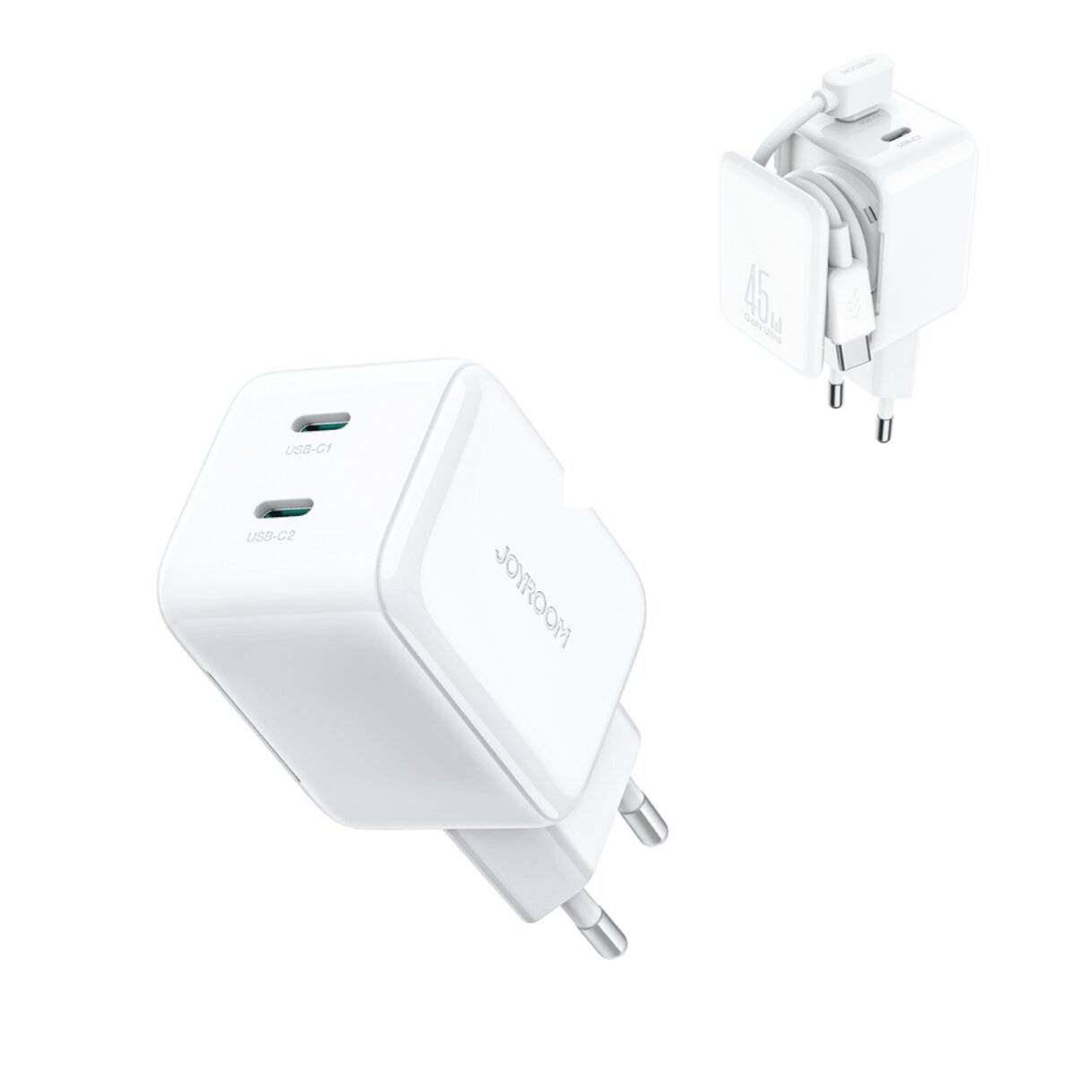 Joyroom JR-TCL05 45W GaN-Wandladegerät Kabel-Organizer - Weiß