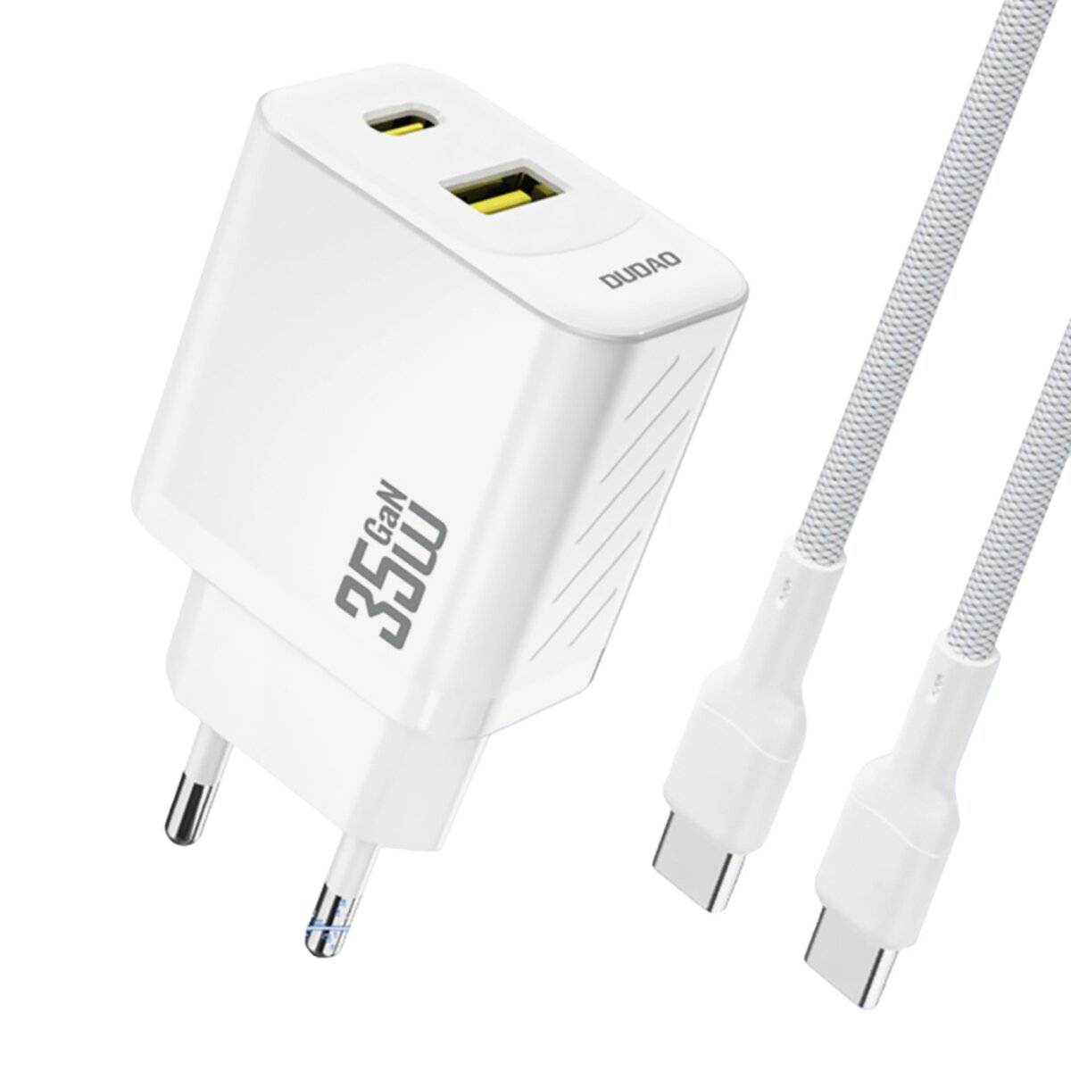 Dudao A27 MaxC 35W Wandladegerät + USB-C Kabel – Weiß