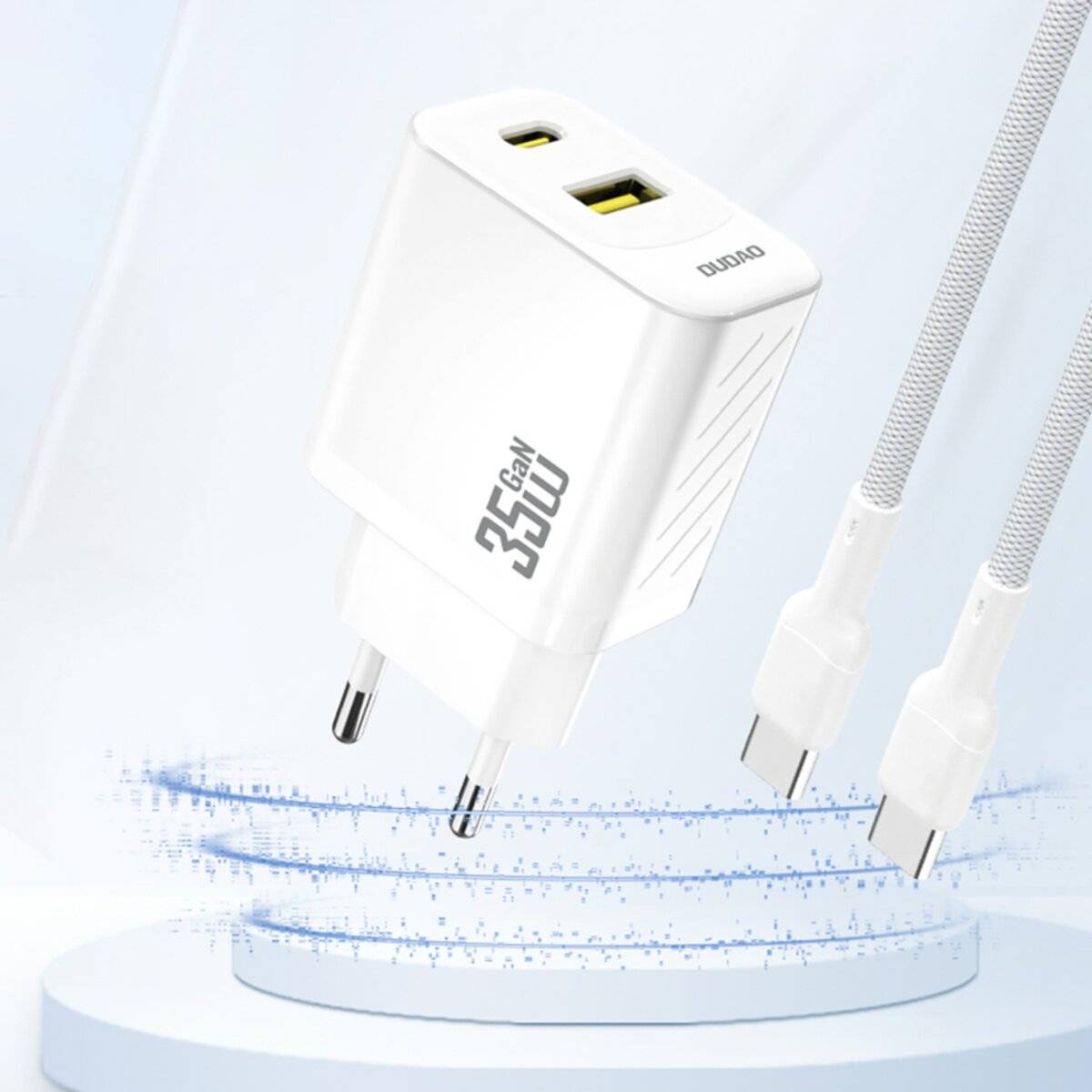Dudao A27 MaxC 35W Wandladegerät + USB-C Kabel – Weiß