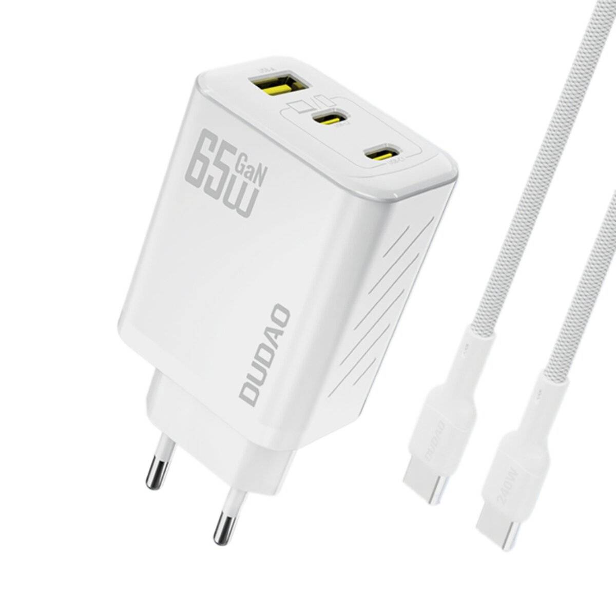 Dudao A29C 65W GaN Wandladegerät + USB-C Kabel – Weiß