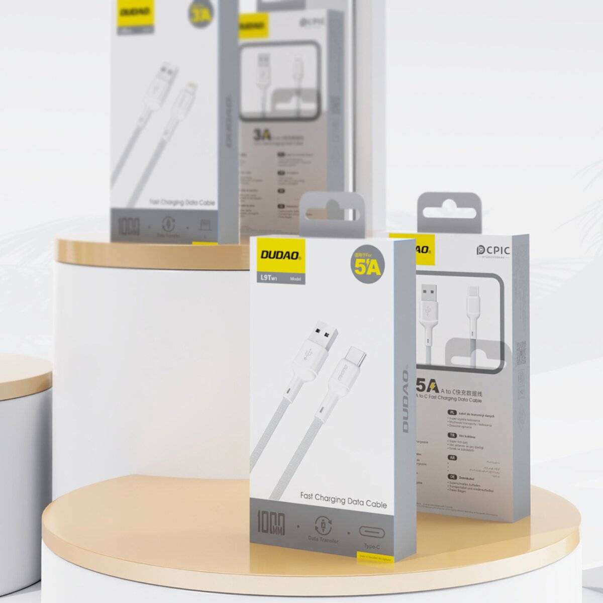 Dudao L9T 5A USB-A – USB-C Kabel 1 m – Weiß