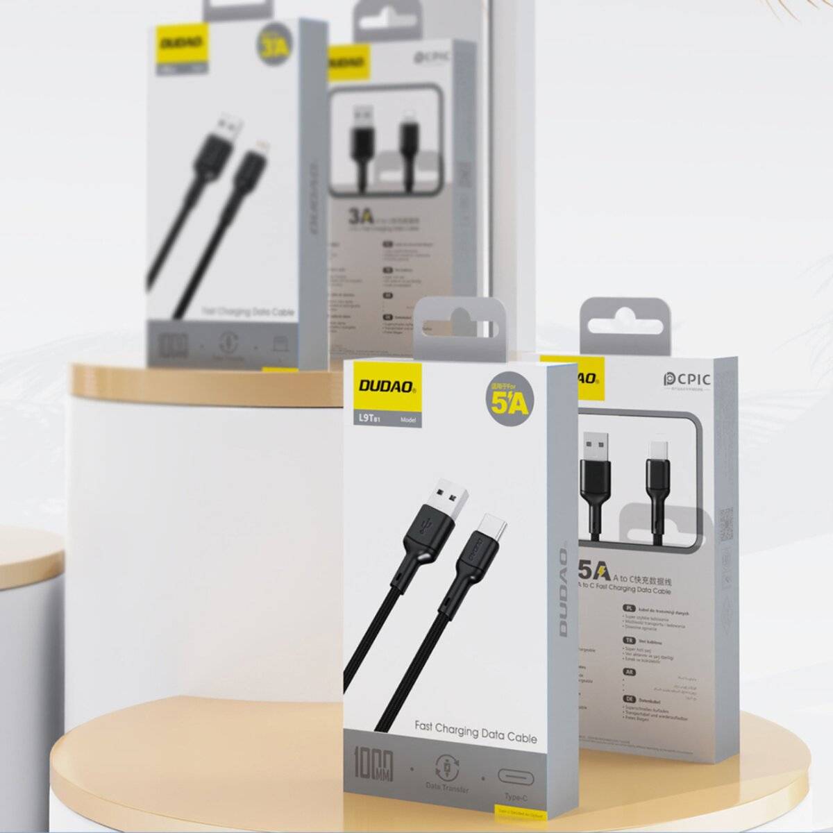 Dudao L9T 5A USB-A – USB-C Kabel 1 m – Schwarz