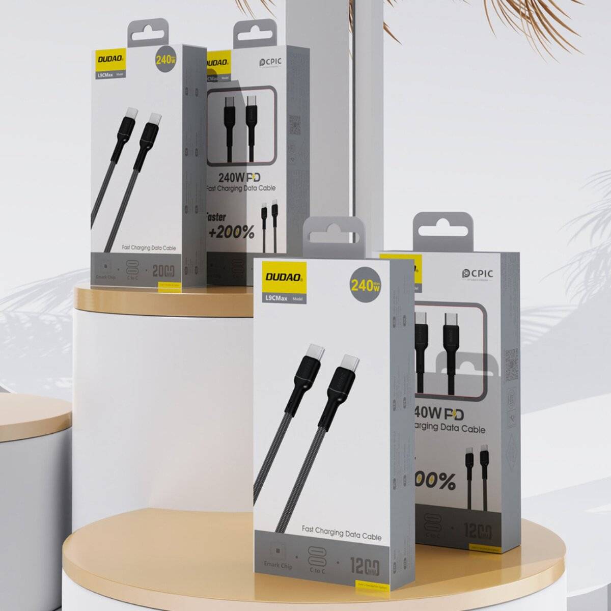 Dudao L9C Max 240W PD USB-C – USB-C Kabel 1,2 m – Schwarz