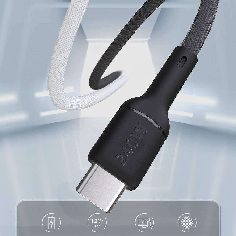 Dudao L9C Max 240W PD USB-C – USB-C Kabel 2 m – Schwarz