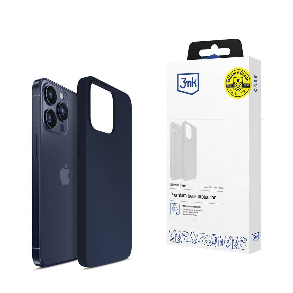 3mk Silikonhülle iPhone 15 Pro Max - Marineblau