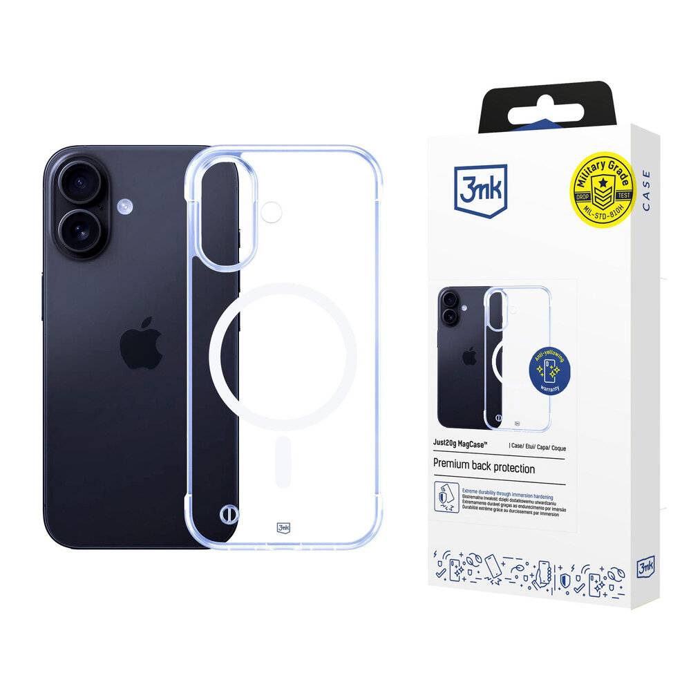 3mk Just20g MagCase iPhone 16 Plus - transparent