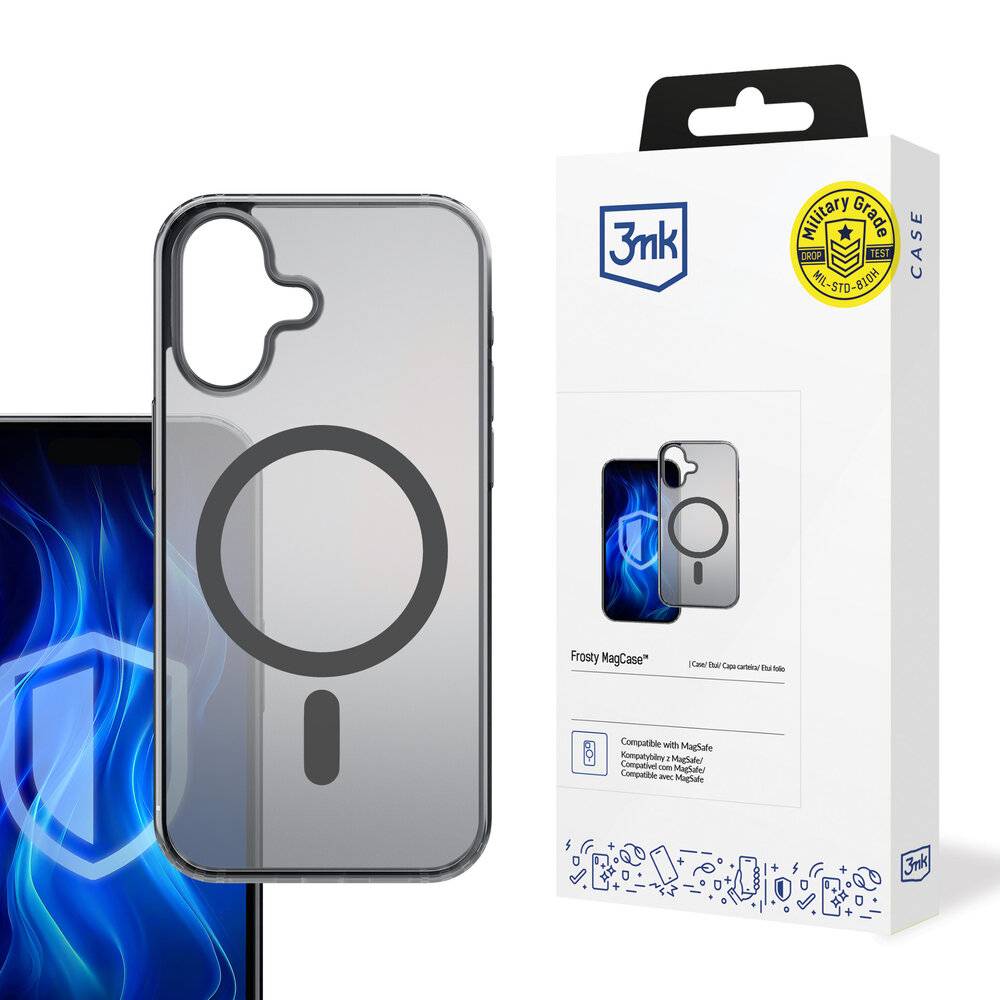 3mk Frosty MagCase iPhone 16 Plus - Schwarz