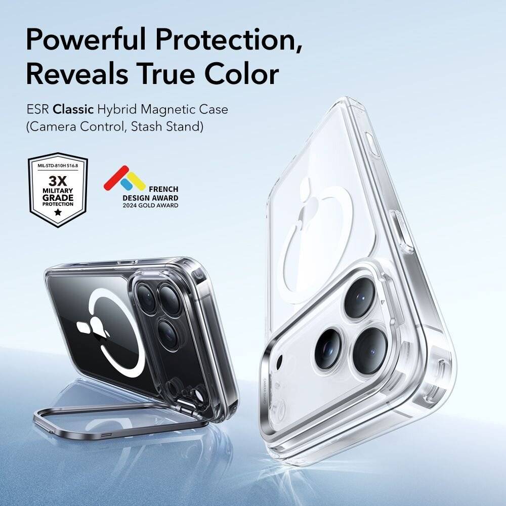 ESR Classic Hybrid Kickstand MagSafe Case iPhone 17 Pro Max - Transparent