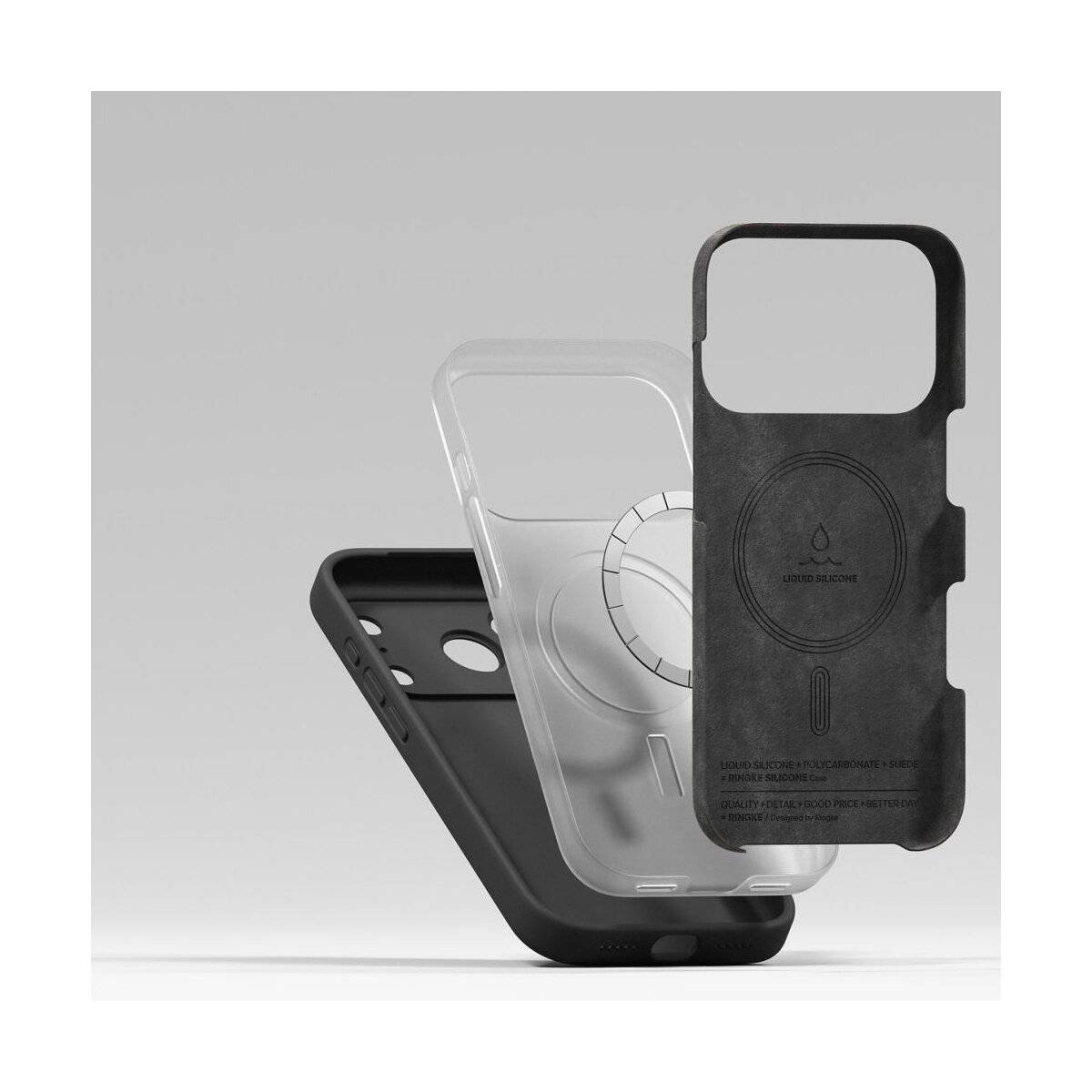 Ringke Silikon Magnetische magnetisch Hülle Kompatibel mit iPhone 17 Pro Max Schwarz