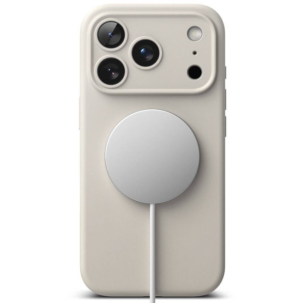 Ringke Silikon Magnetische magnetisch Hülle Kompatibel mit iPhone 17 Pro Beige