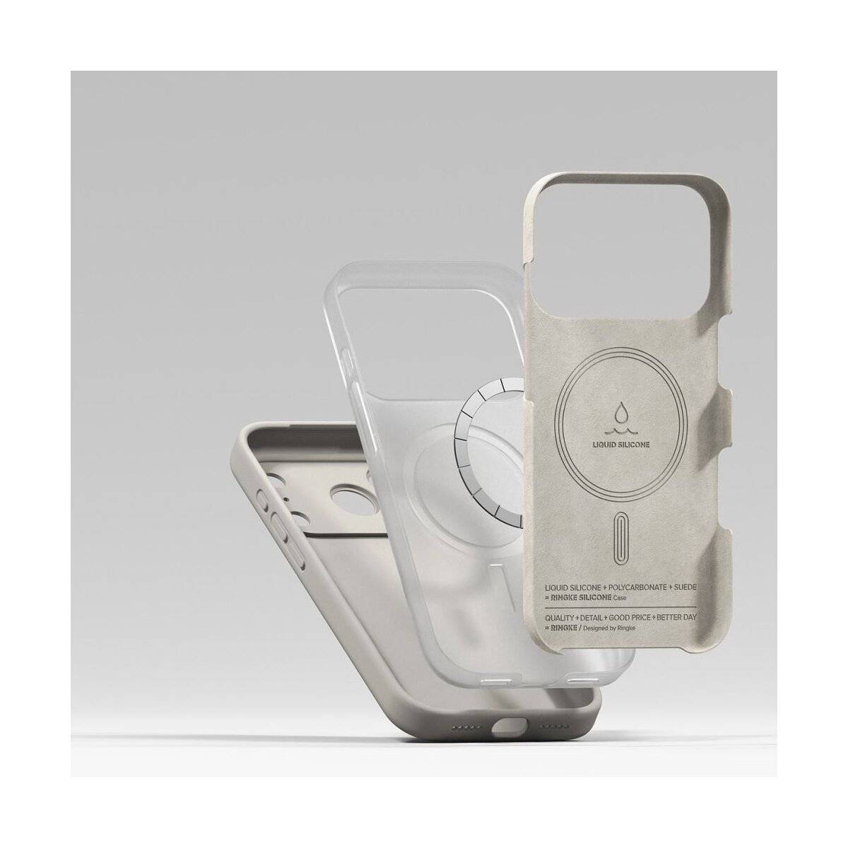 Ringke Silikon Magnetische magnetisch Hülle Kompatibel mit iPhone 17 Pro Max Beige