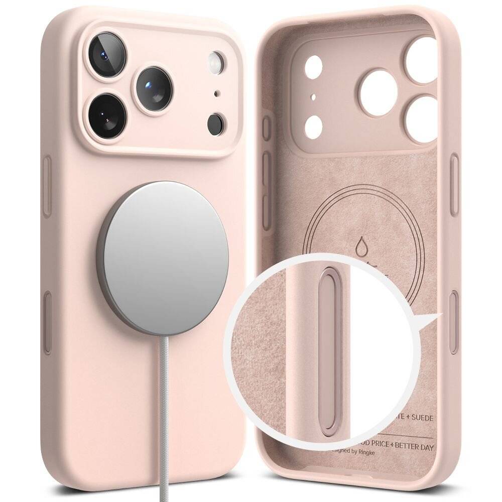 Ringke Silikon Magnetische MagSafe Hülle iPhone 17 Pro - Rosa