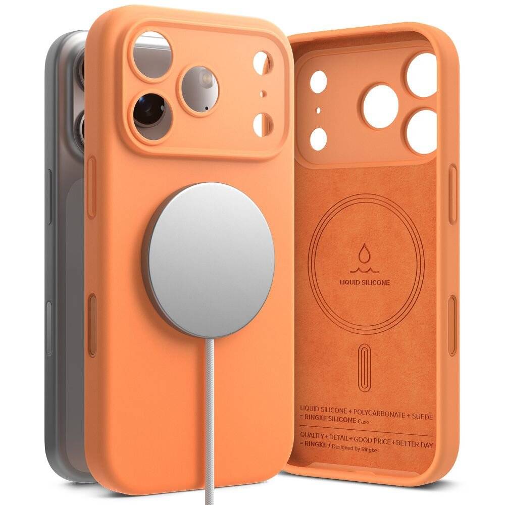 Ringke Silikon Magnetische MagSafe Hülle iPhone 17 Pro - Orange