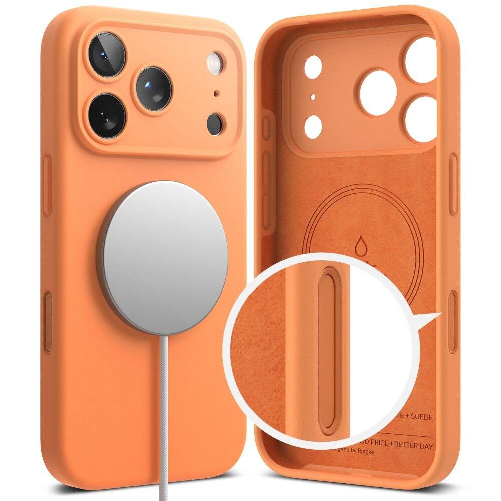 Ringke Silikon Magnetische MagSafe Hülle iPhone 17 Pro - Orange