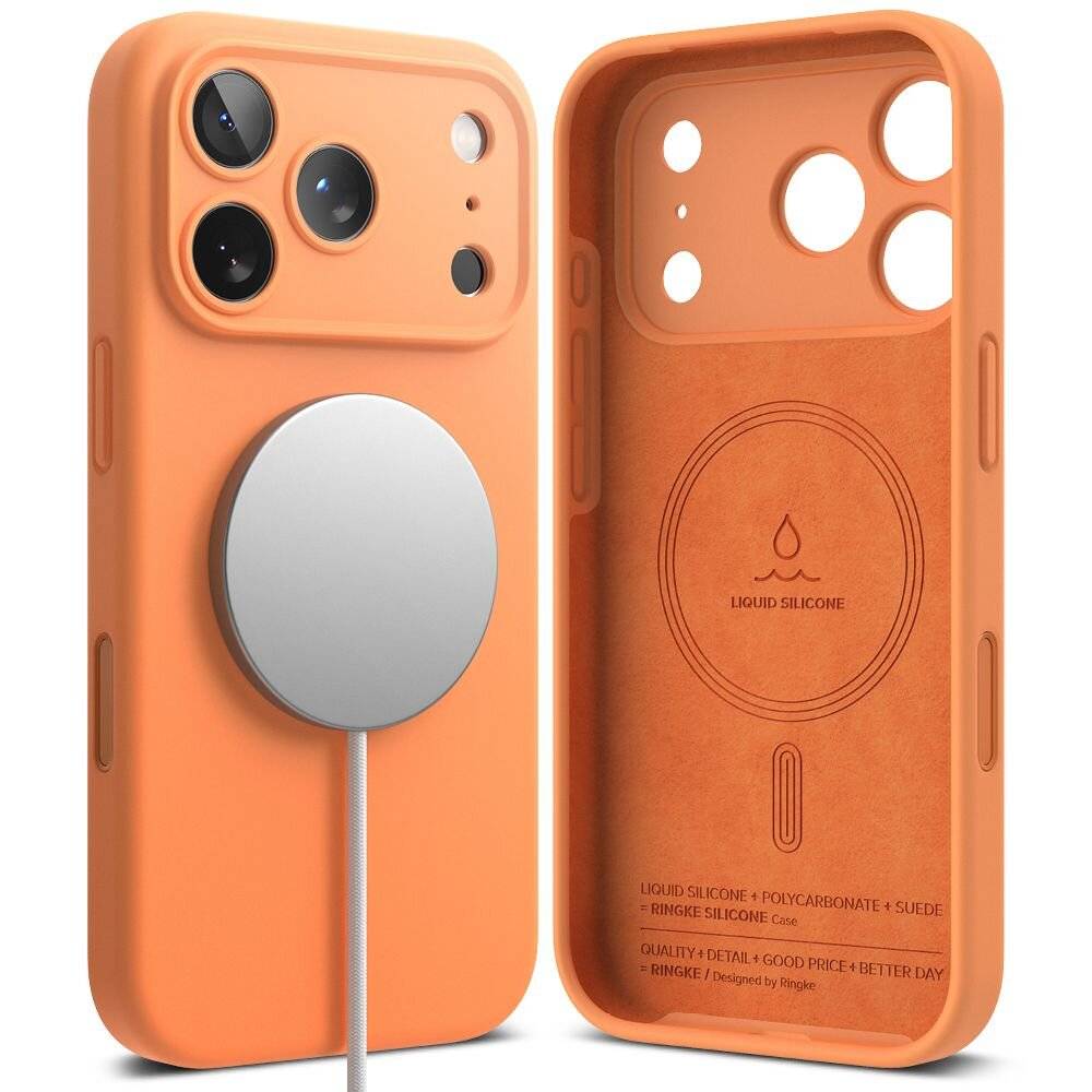 Ringke Silikon Magnetische MagSafe Hülle iPhone 17 Pro - Orange