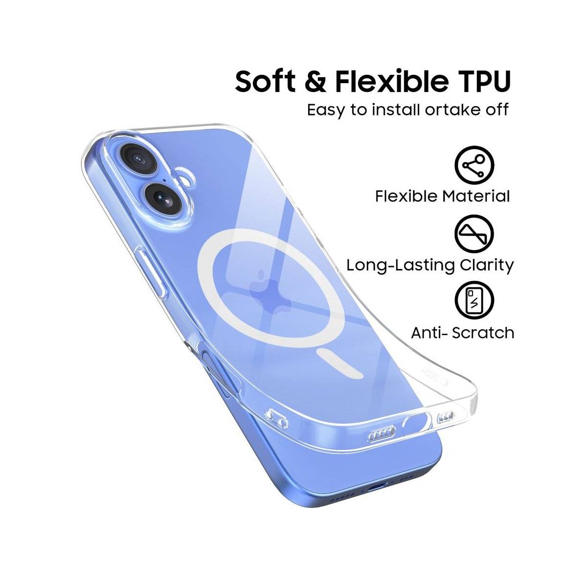 Tech-Protect FlexAir MagSafe iPhone 16 Hülle - Transparent