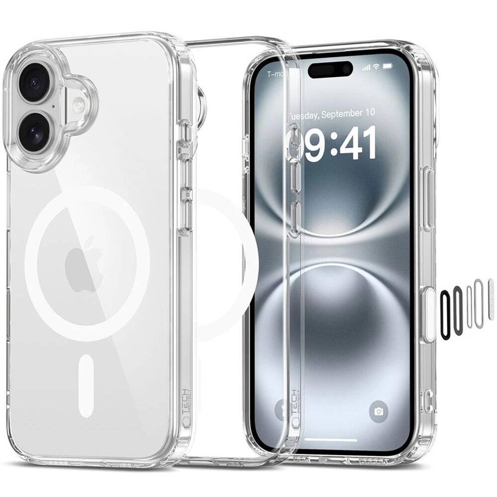 Tech-Protect Flexair Hybrid CC Magsafe Hülle iPhone 16 – transparent