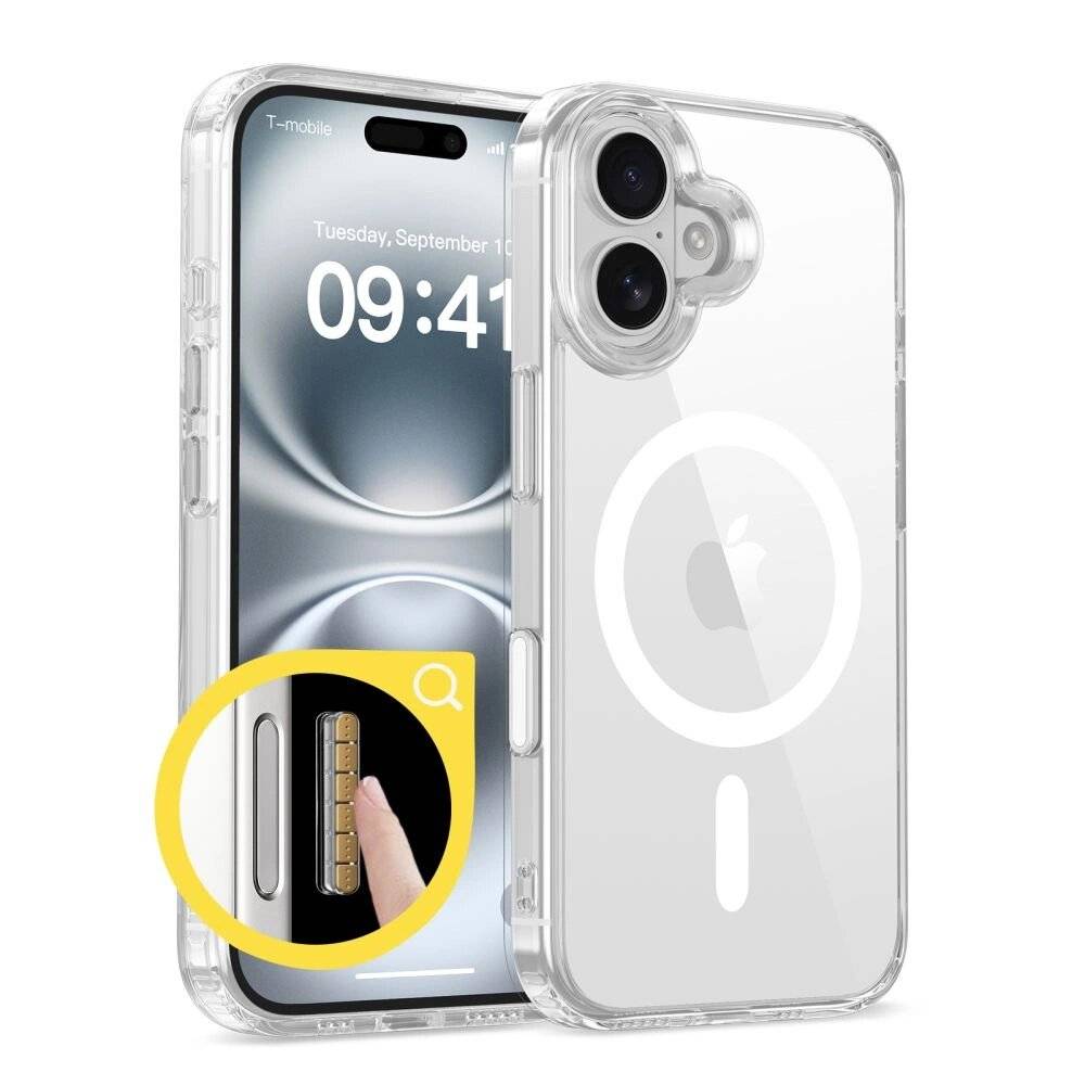 Tech-Protect Flexair Hybrid CC Magsafe Hülle iPhone 16 – transparent