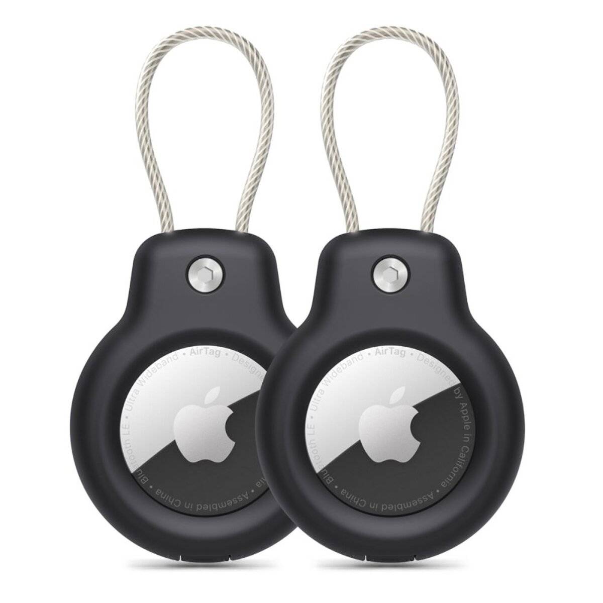 Tech-Protect Rough Vein 2er-Pack Hülle Apple AirTag – Schwarz