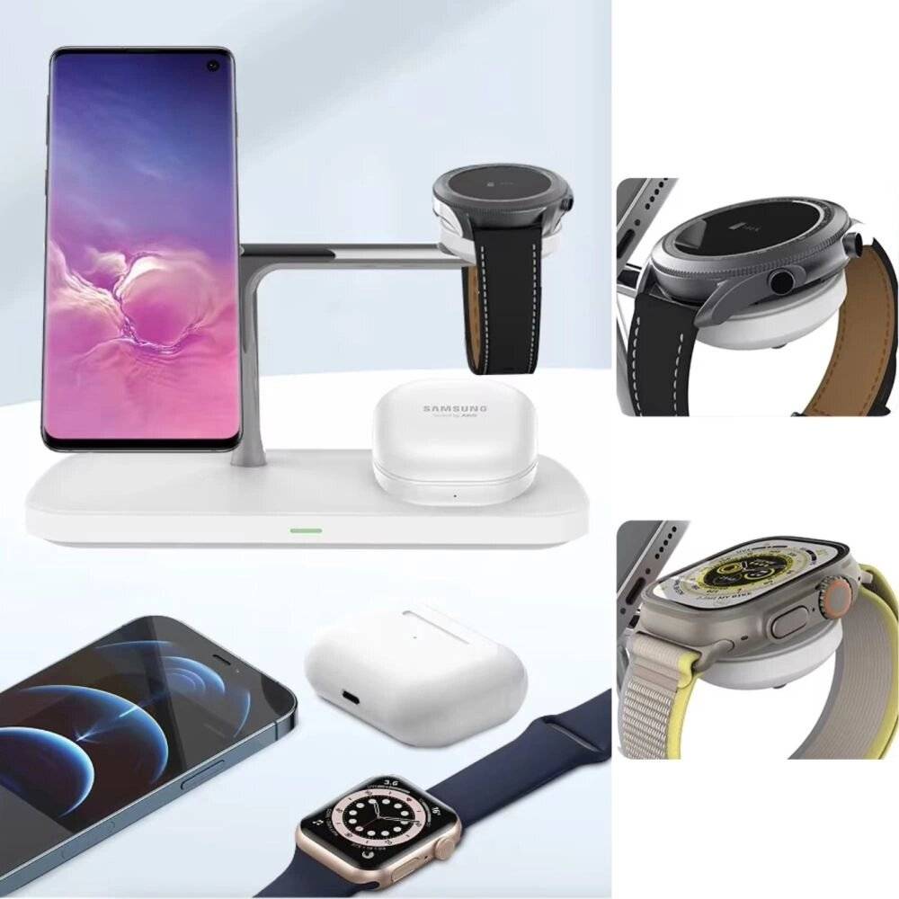 Tech-Protect QI15W-A45 3in1 kabelloses Ladegerät MagSafe Apple -Geräte – Weiß