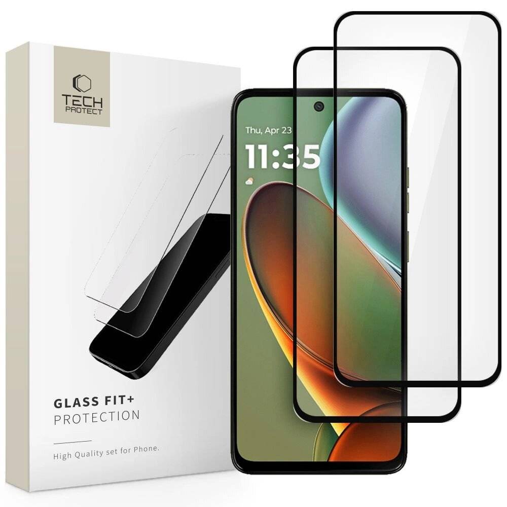 Tech-Protect Glass Fit+ 2er-Pack Schutzglas Motorola Moto G15 / Power G05 E15 - Schwarz