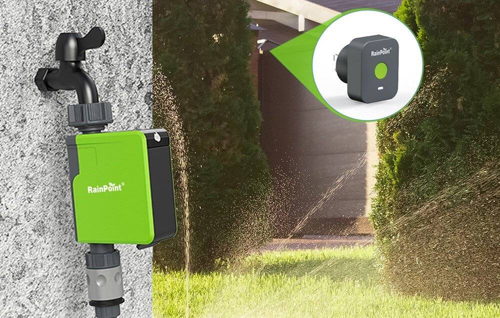 Grüner Gartenbewässerungsregler von „RainPoint