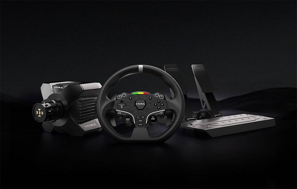 Spieleset - R3 Basis + ES Lenkrad + SRP-Lite Pedale + Klammern Moza Racing R3 RS074 (PC)