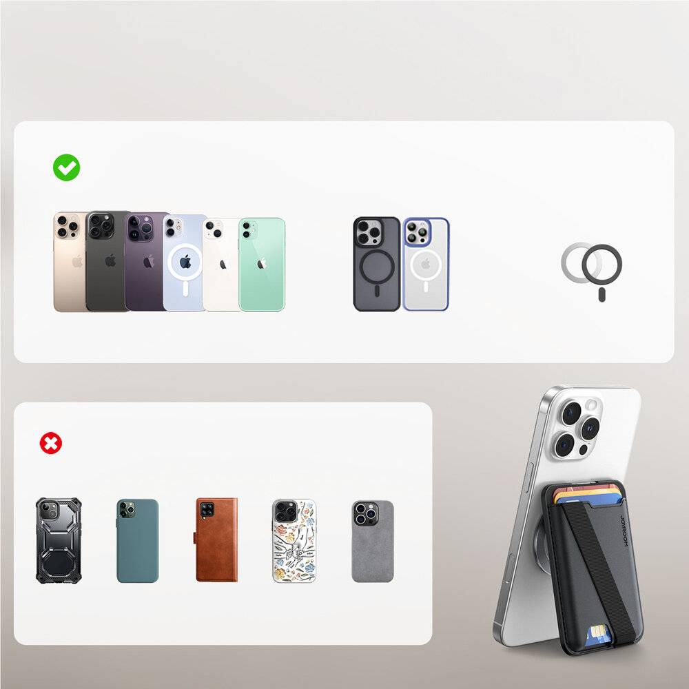 Joyroom JR-ZS432 Magnetische Geldbörse, MagSafe, Schwarz