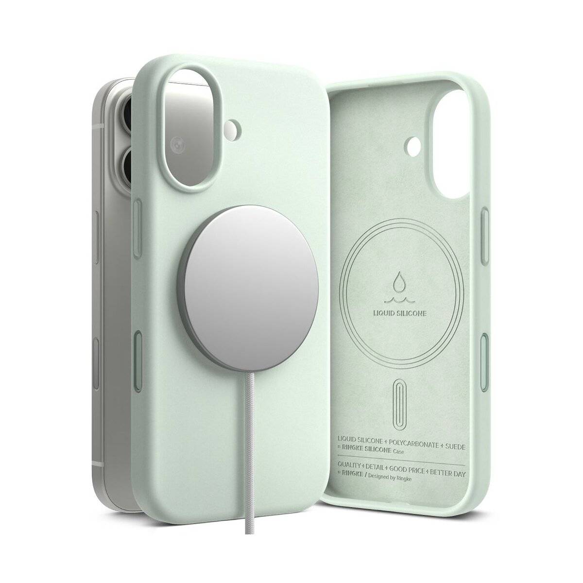 Ringke Silikon Magnetische magnetisch Hülle Kompatibel mit iPhone 17 Pro Minze