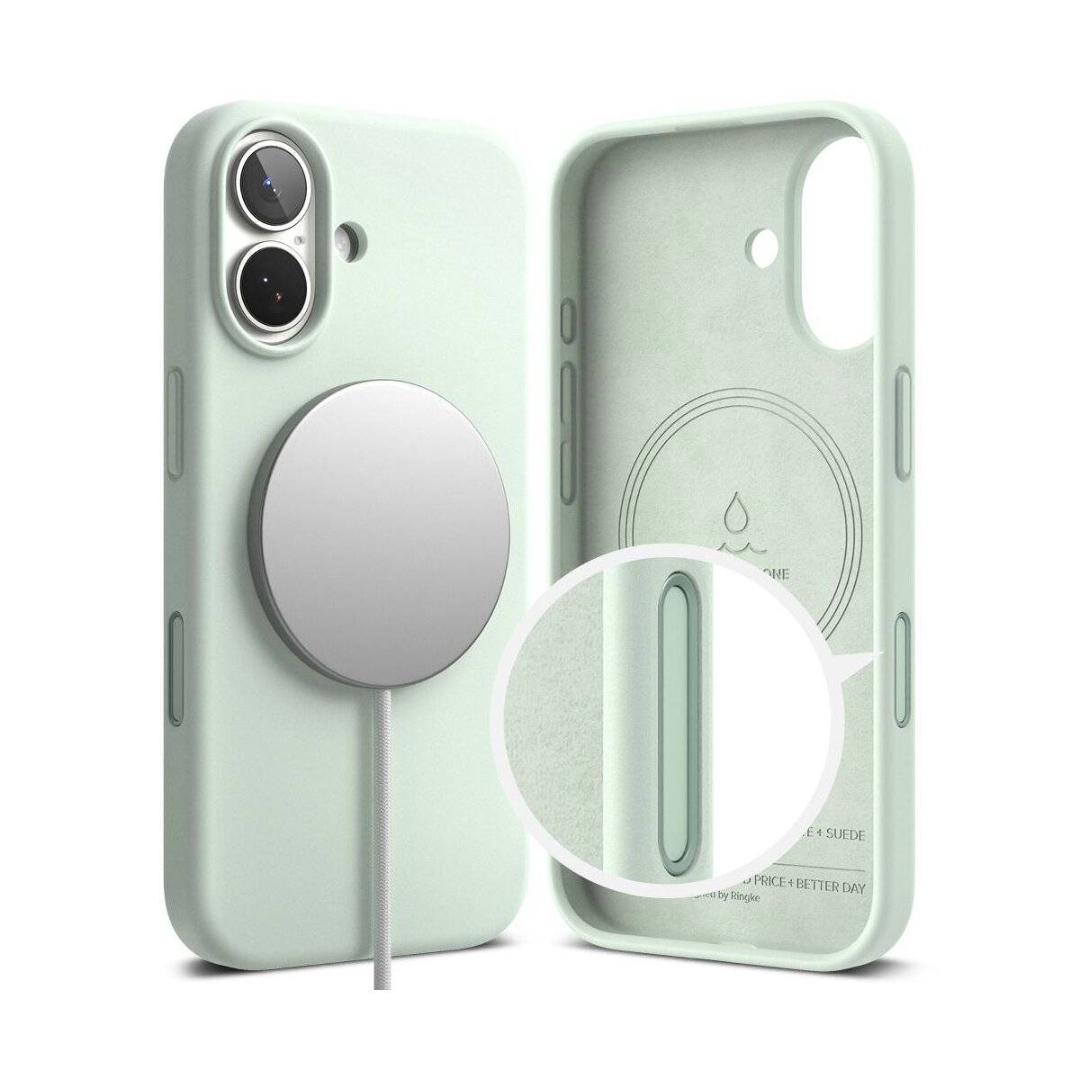 Ringke Silikon Magnetische magnetisch Hülle Kompatibel mit iPhone 17 Pro Minze